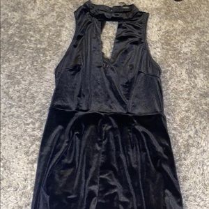 Black velour romper